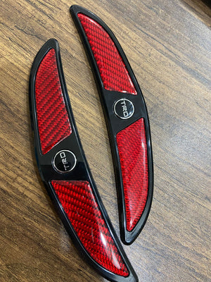 Car Silicon Door Guard with reflective Stickers -Pack of 2 (Red and Black)