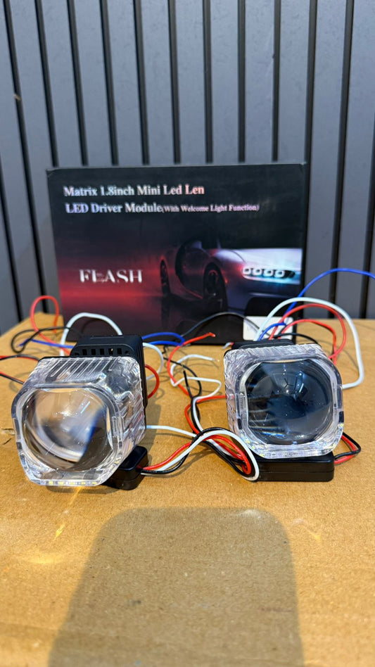 Matrix 1.8 Inch Mini LED Lens DRL Light with Welcome Function | Single White DRL | Car Headlight Projector Module