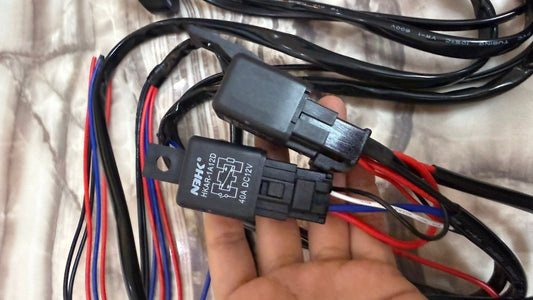 Universal Auxiliary Light Wiring Harness Kit with Switch | 12V 40A Relay | Plug & Play Wiring for Fog Lights, LED Light Bar, Driving Lights | Dual Switch Control with Indicator