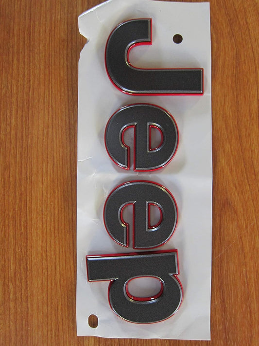 Jeep Letters Sticker for Car | ABS Plastic 3D Emblem Logo Badge | Self Adhesive Waterproof Car Decal for Bonnet, Tailgate & Side | Premium Gloss Finish (Black)