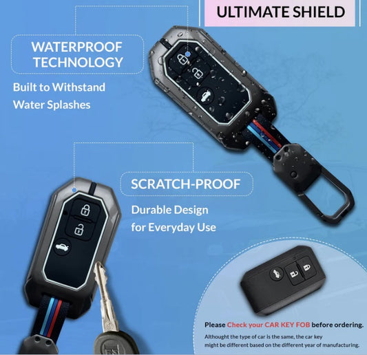 Metal Alloy Car Key Cover for Maruti Suzuki Swift,Baleno,Wagonr,Alto,Grand Vitara,Brezza,Dzire,Ertiga,Celerio,Spresso,Ignis,Ciaz,Scross,XL6,Fronx,Jimny (SZK-D2)