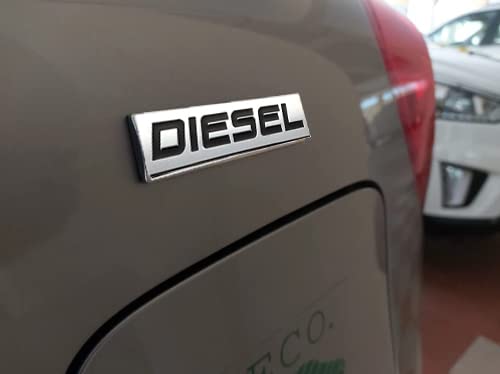Diesel / Petrol Car Badge 3D Logo Metal Emblem Automotive Sticker Decal Flexes to Cars, Motorcycles, Laptops, Windows, Any Smooth Surface 7.5 cm X 2 cm Black & Red