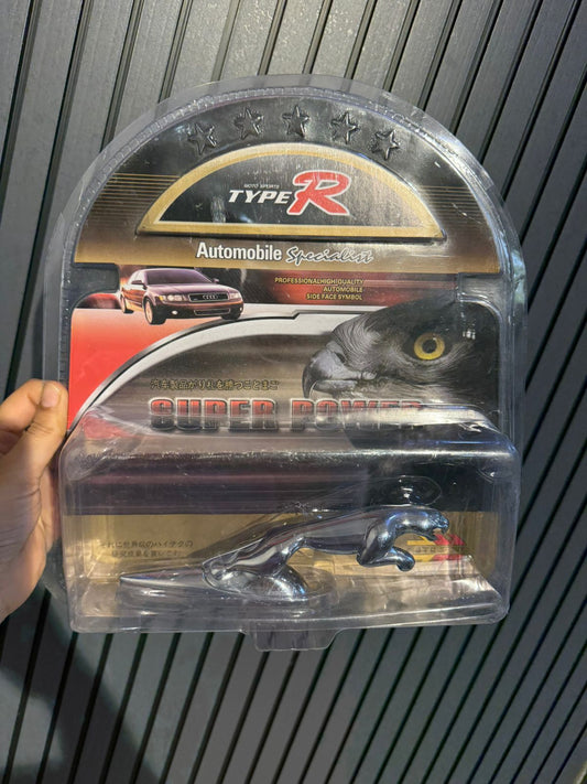 Type R Car Bonnet Hood Ornament – Chrome Finish Leaping Jaguar Style Emblem | Universal Car Decoration Accessory for Bonnet, Hood & Dashboard