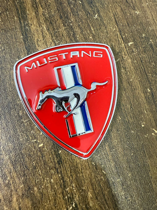 Caroxygen 3D Premium Car Side Rear Trunk Emblem Logo Badge Decals (Design: Mustang Horse) (Red Mustang Sticker)(Black Mustang Sticker)