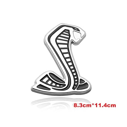 Caroxygen Cobra Logo 3D Metal Super Snake Front Hood Grille Badge Emblem Side Rear Sticker(Silver) Compatible with Mahindera Flyte