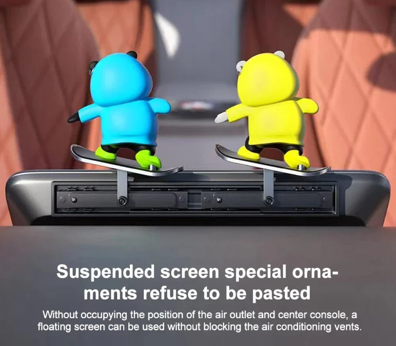 Car Skateboard Sliding Teddy Ornaments Cute Car Interior Deshboard Dec