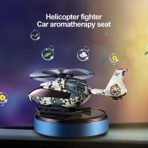 Army Style Solar Powered Car Perfume Aromatherapy Helicopter Air Freshener Diffuser Perfume Auto Rotation Fan | For Car Dashboard with liquid Perfume