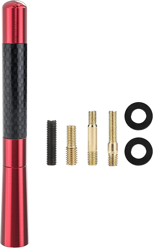 Universal Car Antenna Mast Carbon Fiber Truck Vehicle Replacement Short Antenna 4.7 inch Compatible with Ford, Dodge, Jeep, Toyota, Nissan, Mazda