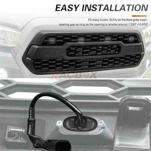 Universal Car Grille LED Lamp for SUV, Pickup & Off-Road Vehicles | Waterproof, High Brightness DRL Decorative Light (Amber/White/Blue/Red)