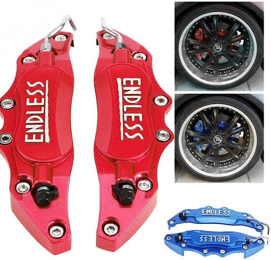 2pcs Car Aluminum Endless Brake Caliper Protector Cover for Wheel Hub 14in-15in Small Red