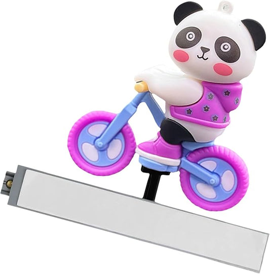 Ubxvamm Cycling Panda Car Ornament,Funny Sliding Moving Panda Car Dashboard Decorations Center Console Screen Toy