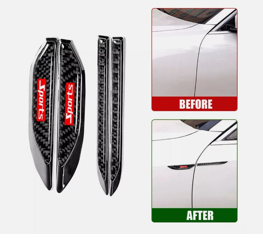 2Pcs Carbon Fiber Car Side Fender Air Wing Vent Cover Trim Stickers Accessories