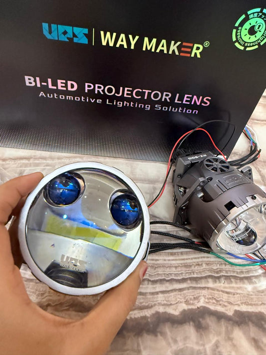 Ups waymaker RX-900 Bi-LED Projector Lens | 6000K Bright White Light Universal Fit 12V–18V Fast Cooling Fan 10000 RPM Automotive Lighting Solution -1 year warrenty
