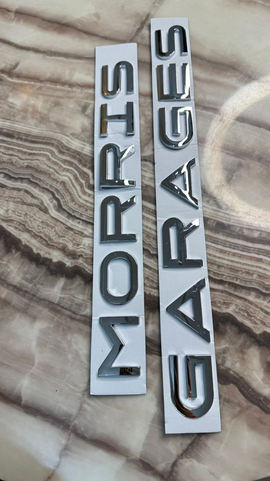 MORRIS GARAGES 3D Bonnet Letters 3D Alphabets Chrome,morris Car Accessories, Car Monogram Logo, Sticker (Black)