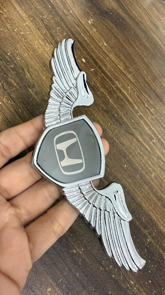 Car Front Hood Blk Emblem 3D Metal Wing Logo Badge