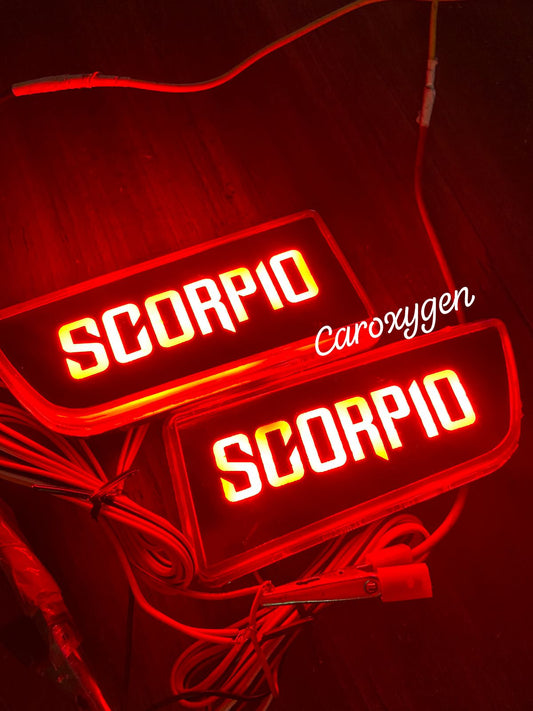 IMPORTED QUALITY -Car Reflector Lines Flowing design Back Bumper Reflector LED Brake Reflector Light (Scorpio Type A) - MATRIX + Scan /3D Red