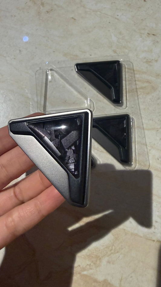 Universal Door Corner Triangle Car Reflector | Safety Warning Reflective Sticker | Bumper Corner Protector | Night Visibility Reflector | Universal Fit for Car, Bike & SUV | Pack of 4
