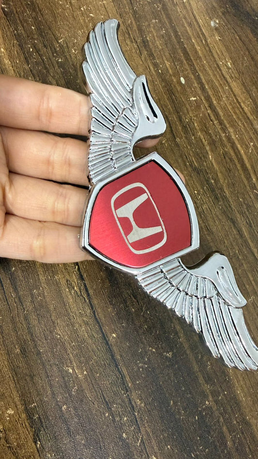 Car Front Hood Emblem– 3D Metal Wing Logo Badge, Self Adhesive Chrome Finish Car Bonnet Logo,