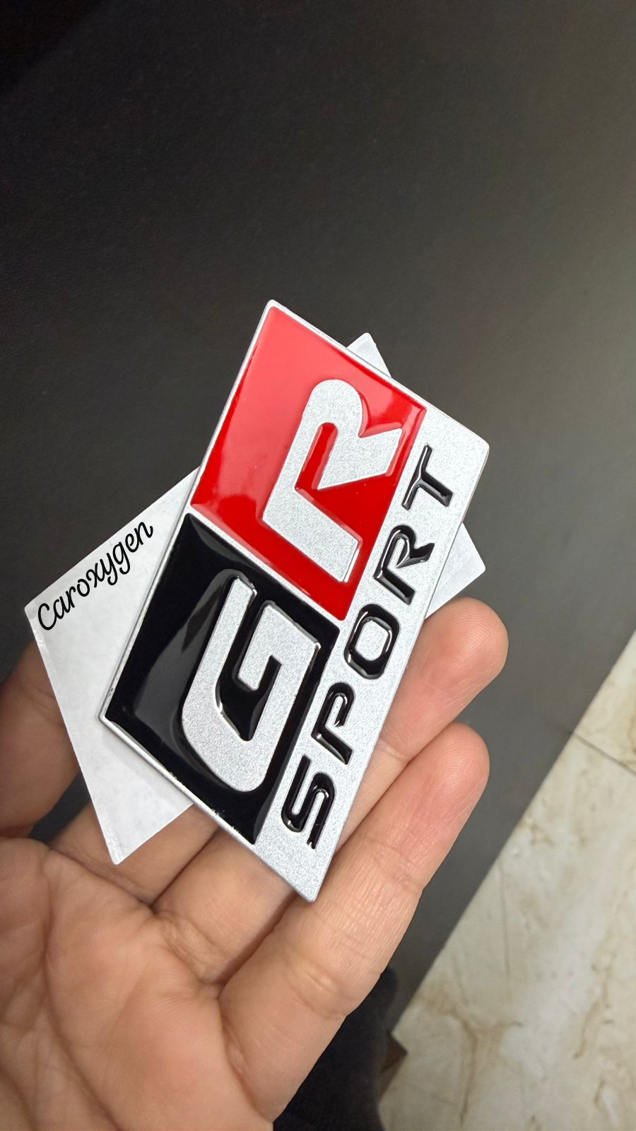 Chrome Plated 3D Car Logo Sticker GR SPORT | Emblem Decals for Car Accessories. Compatible with Toyota. (Pack of 1)