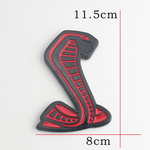 New Car Style 3D Metal Snake Car Body Front Cover Grille Emblem Sticker For GT500 Mustang SVT Shelby GT Fiesta