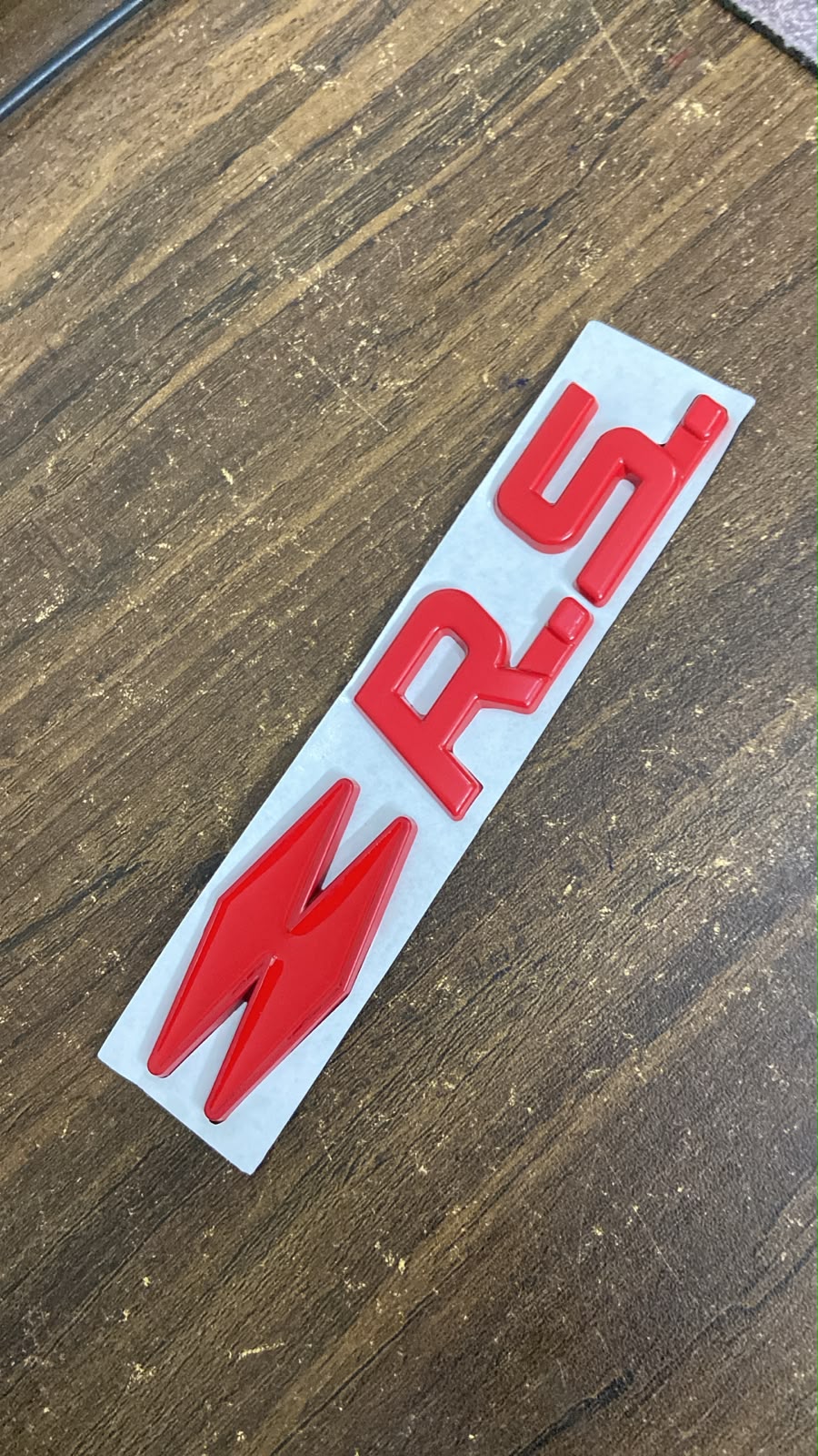3D Metal RS Emblem Badge for Car Premium Gloss Red Finish