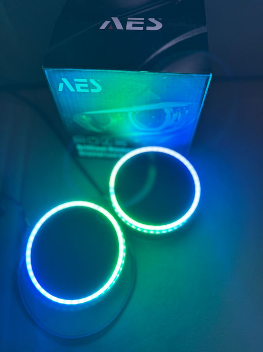 LED Angel Eyes Headlight Round Shape Shroud