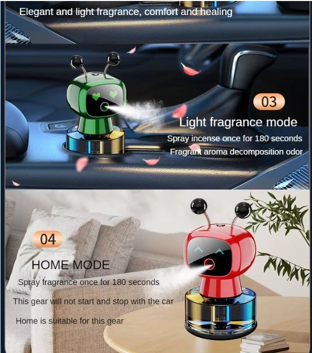 Stylish Intelligent Aromatherapy Robot Car Perfume Sprayer Smart Aromatherapy Car Decoration Perfume | Dashboard Perfume Diffuser Auto Fragrance Scents (Multi)
