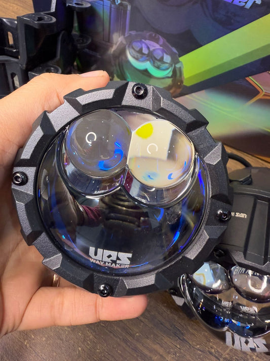 AES UPS WAY Maker F75 PRO Tri Colour Bi-Led Fog Lens with 150 watt Dual Laser