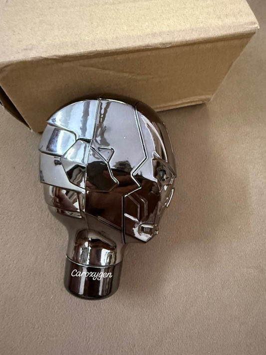 Snake and Ironman Gear Shift Knob with Blue & Red LED Colors – Easy 3-Step Installation with Adapter Sleeve (LED Gear knob Ironman)