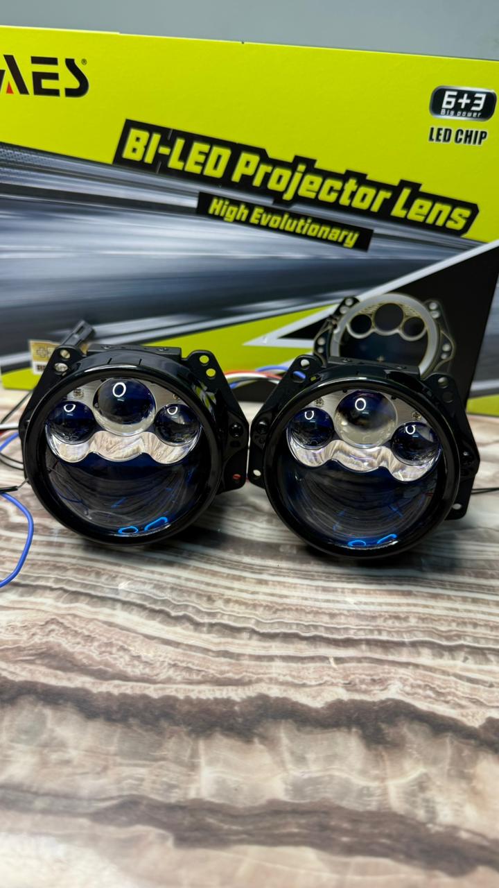 AES UX-3 Bi led 3 inch Triple Laser projector Lamp for Headlights 45W/80W Per Piece (1 Year Warranty