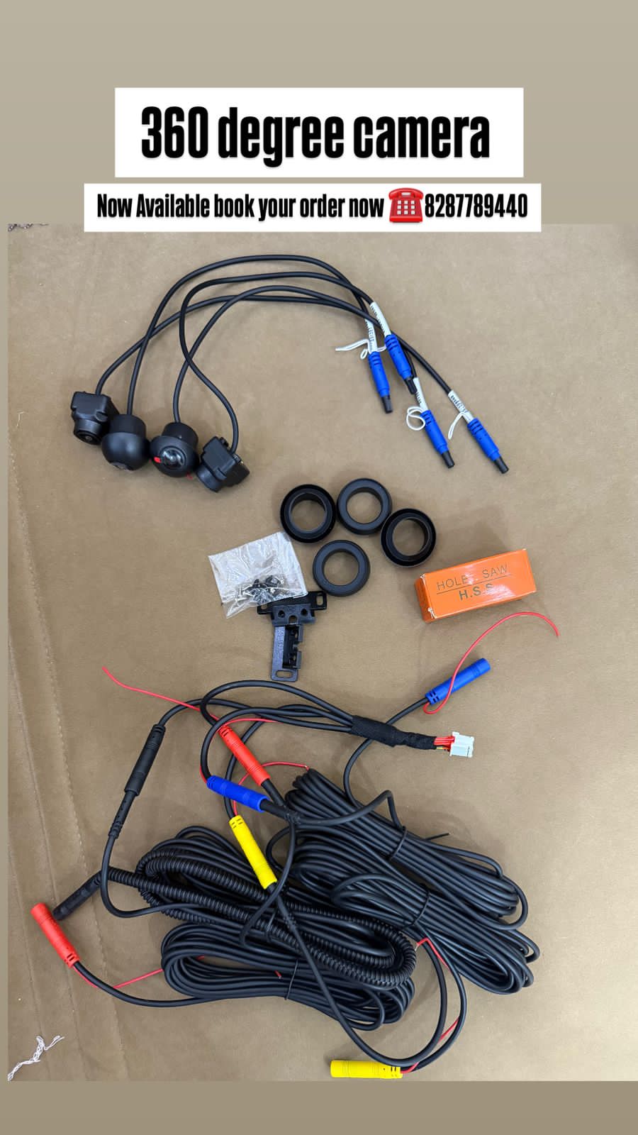 Surround View Camera System, High Resolution 360 Car Camera for Android Auto Radio (720P)