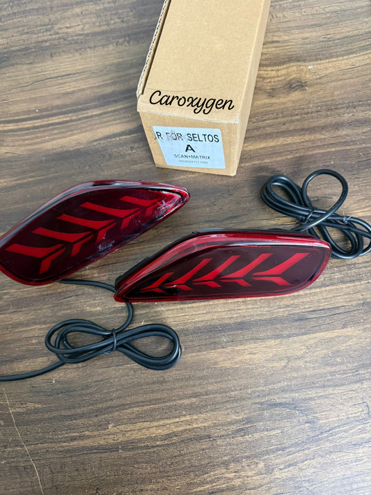 CarOxygen REAR REFLECTOR SELTOS 2019-2023 MATRIX 3FUNCTION SET OF 2 PCS WITH FOUR WIRES MODEL-: 2019-2023(TYPE-A)