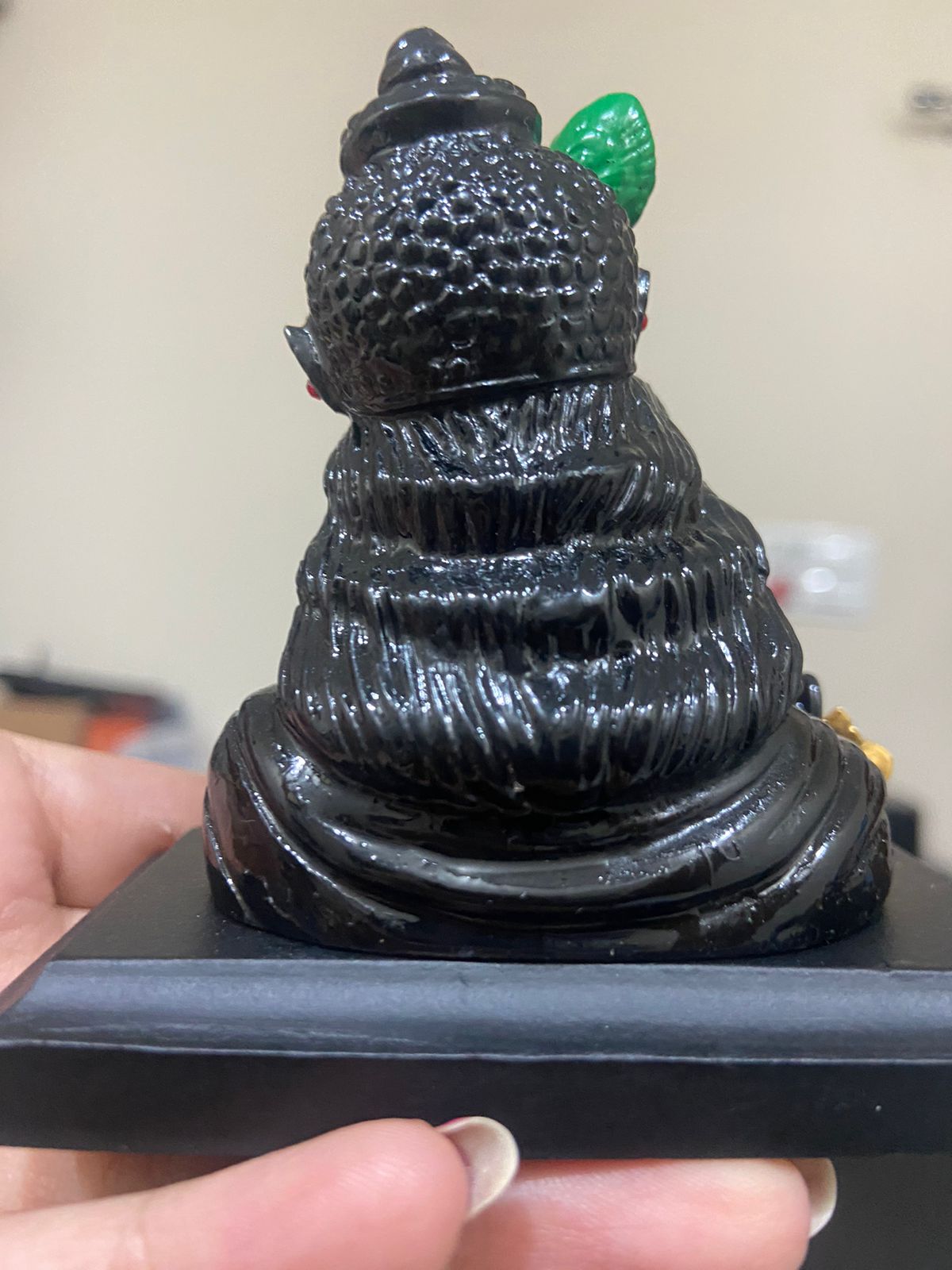 Caroxygen Black Lord Krishna Car Dashboard Idol Decorative Showpiece - 10 cm (Marble, Black)