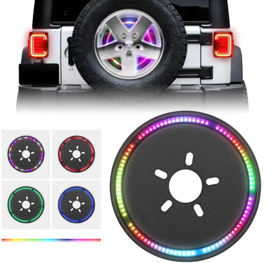 RGB Spare Tire Wheel LED Brake Light Rear Light For Wrangler