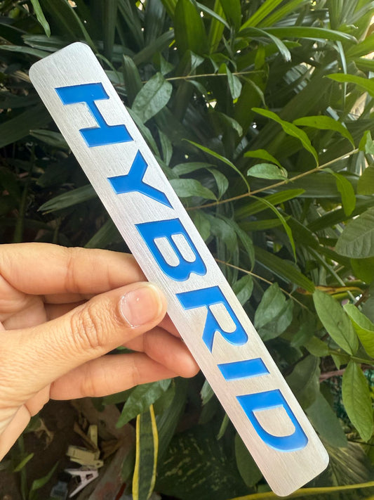 Hybrid Sticker Hybrid Logo Emblem Badge Decal for fit All Cars (Chrome Blue)