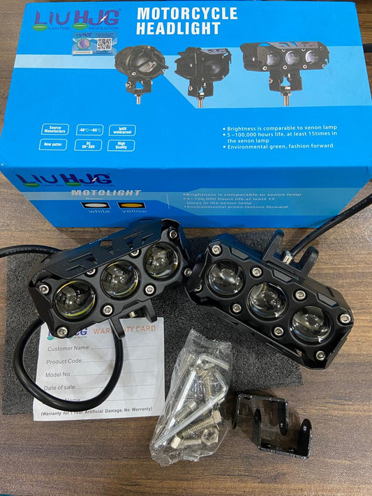 HJG Original Mega Drive 3 Lens Dual Color Yellow/White LED Fog Lights (set of 2 )