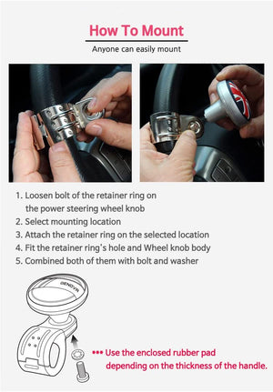 GotoShop Union Jack Logo Car Steering Wheel Power Handle Spinner Suicide Accessory Knob/Gift Non-Slip Pad (UnionJack Logo)