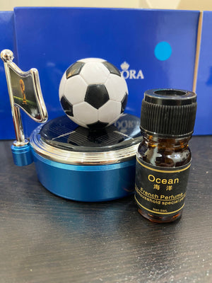 Football rotating car perfume seat alloy solar car interior aromatherapy ornaments decorative air freshener