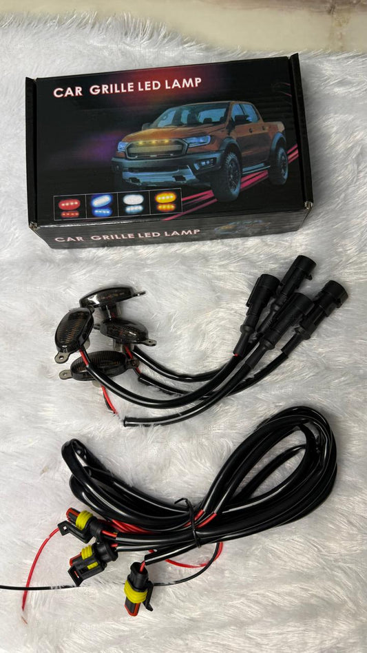Car Grille LED Light – Universal Waterproof DRL Decorative Grill Lamp for SUV, Jeep, Pickup, Off-Road & Cars (Amber/White/Blue Options)