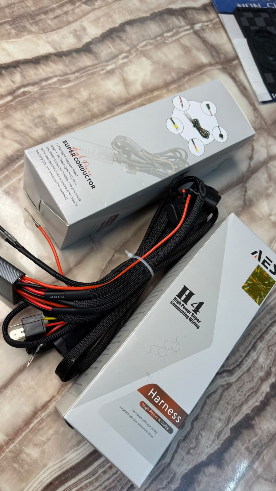 Caroxygen AES H4 High Power Super Conducting Wiring Harness Kit Heavy Duty Relay Harness | Plug & Play Headlight Wiring |