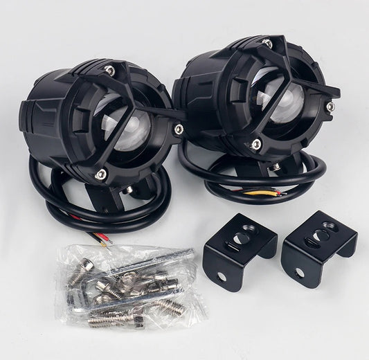 HJG Original WATERPROOF Model Y-Type 90W Fog Light For Bike/Car/Thar/Jeep DUAL COLOR WHITE/YELLOW(PAIR)