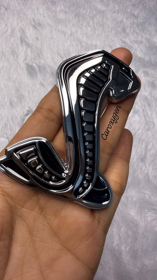 Car oxygen Cobra Snake Metal Car Emblem Badge with Double Side Adhesive Car & Bike Sticker