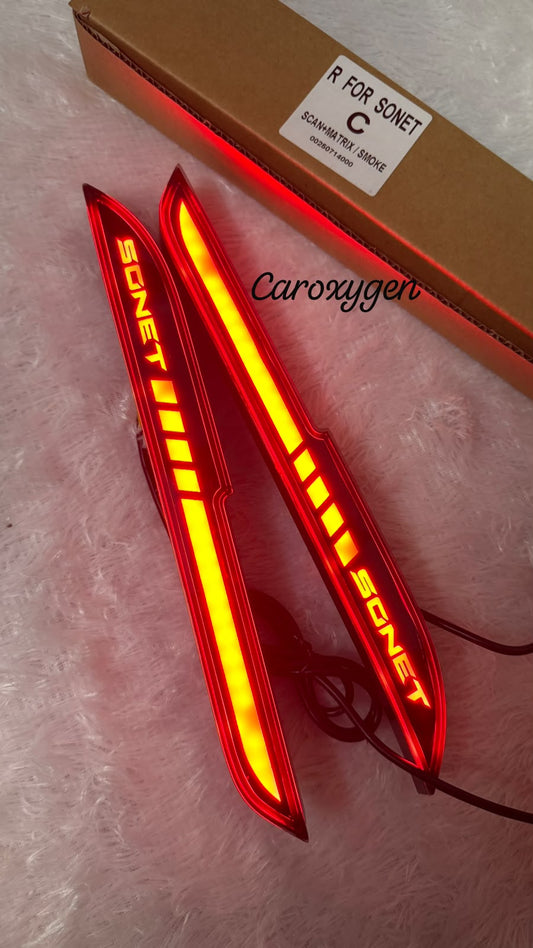 Kia Sonnet Rear Bumper led Reflector Light Smoke Finish with Sonnet logo- Set of 2