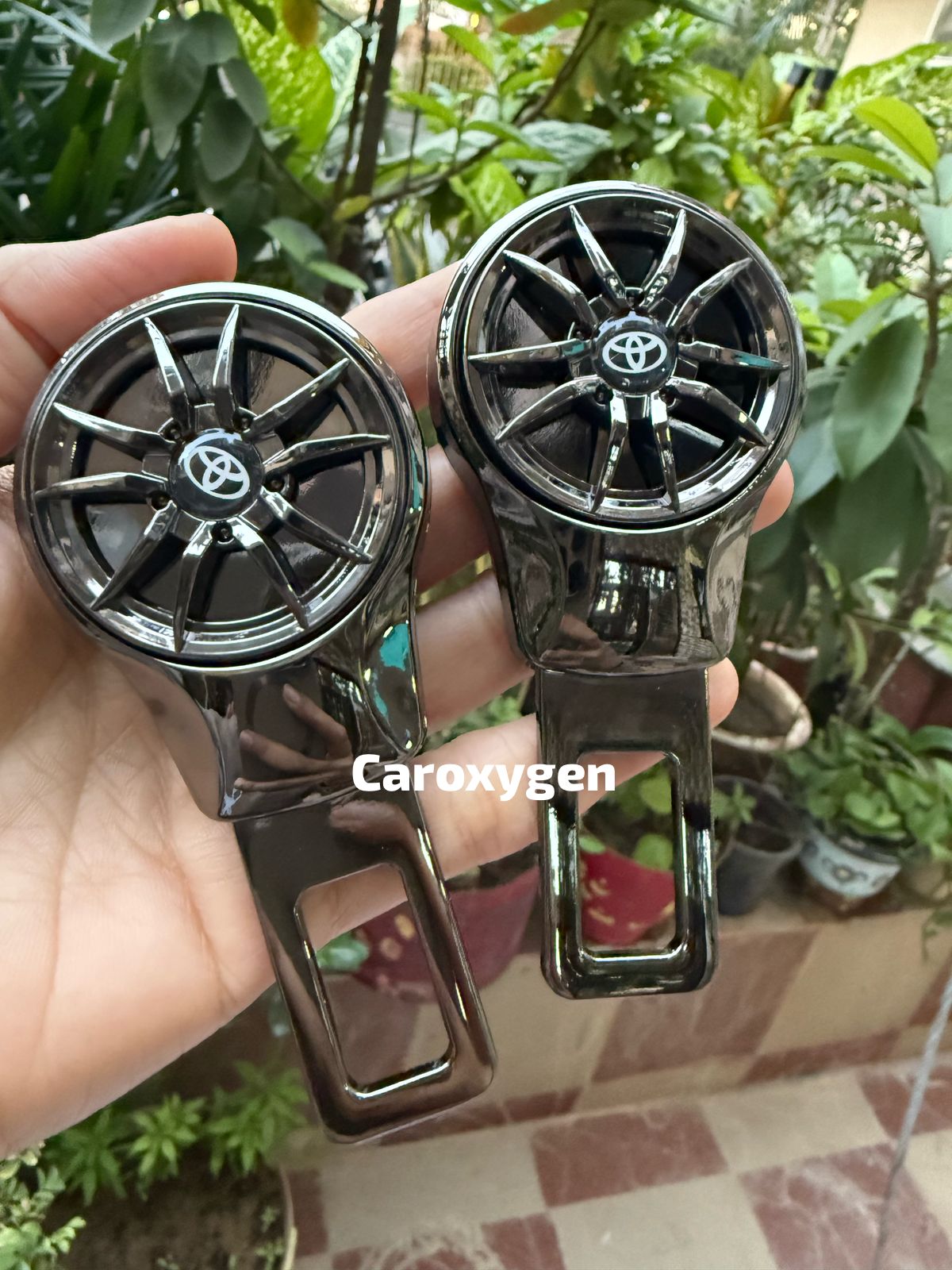 Caroxygen (2in1) Seat Belt Alarm Stopper Buckle & Holder (Pack of 2 )