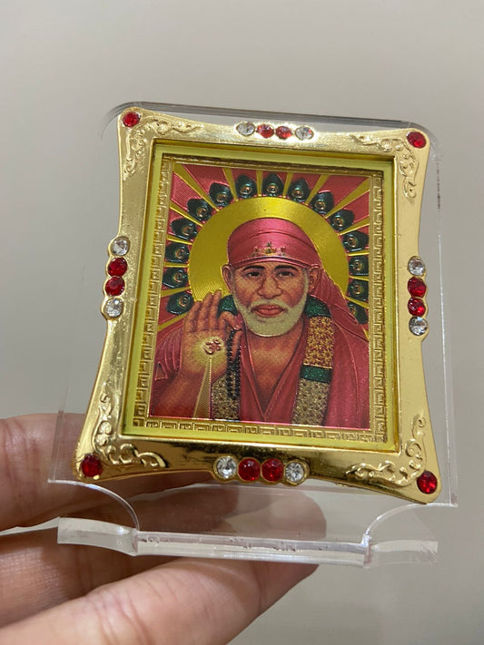 Shirdi SAI Baba Idol (B-75) Metal Statue for Car Dashboard | Mandir Pooja Murti | Temple Puja | Home Decor | Office Showpiece (L*B*H-7 x 6 x 2 Cm) Decorative Showpiece - 8 cm (Metal, Multicolor)