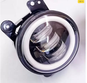 Universal 4 inch White Amber Ring DRL Fog Light Round White Light LED Fog Light Assembly Fog Lamp Compatible with All Cars