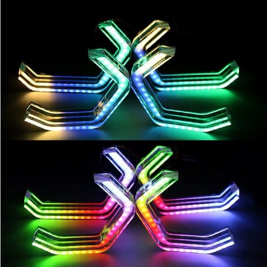 HOOKED ANGEL TEETH LIGHT Hexagon Iconic Style RF Remote Controller M40 Style Hooked Teeth Angel Eyes (RGB,Matrix)