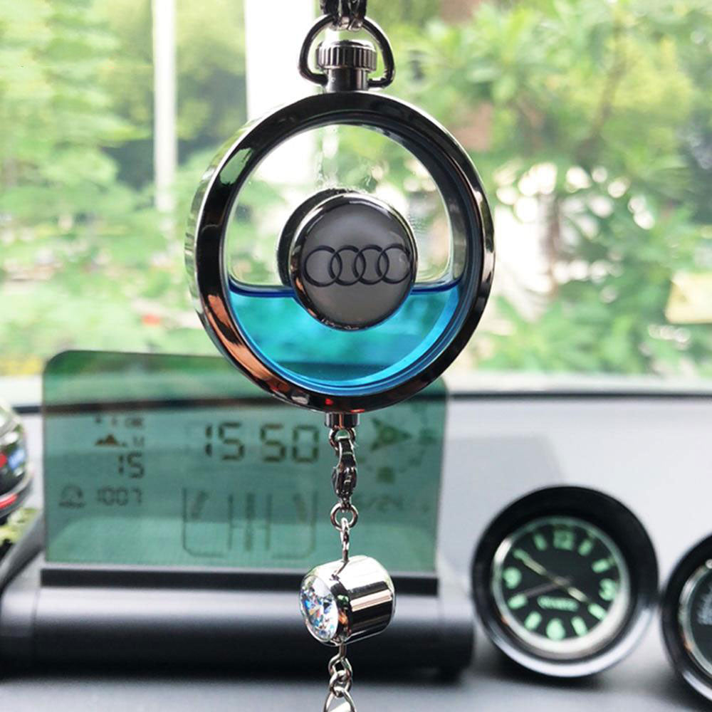 Original Car Rearview Mirror Metal Tassel and Crystal Inlay Logo Penda
