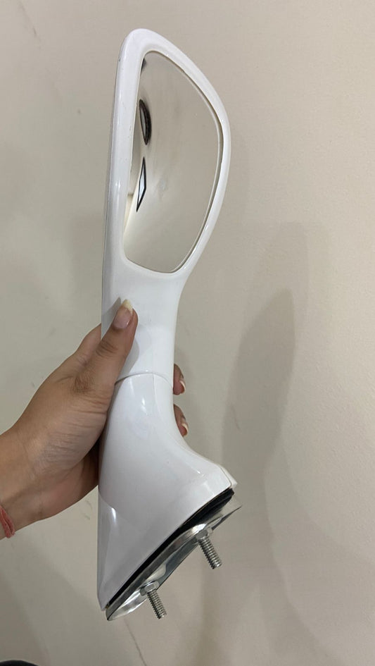 Car Bonnet Fender Side Mirror Wide Angle View Compatible With Toyota Fortuner New - White