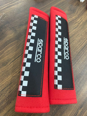 Car Oxygen - Sparco Car Seat Belt Shoulder Pads (Pack of 2)
